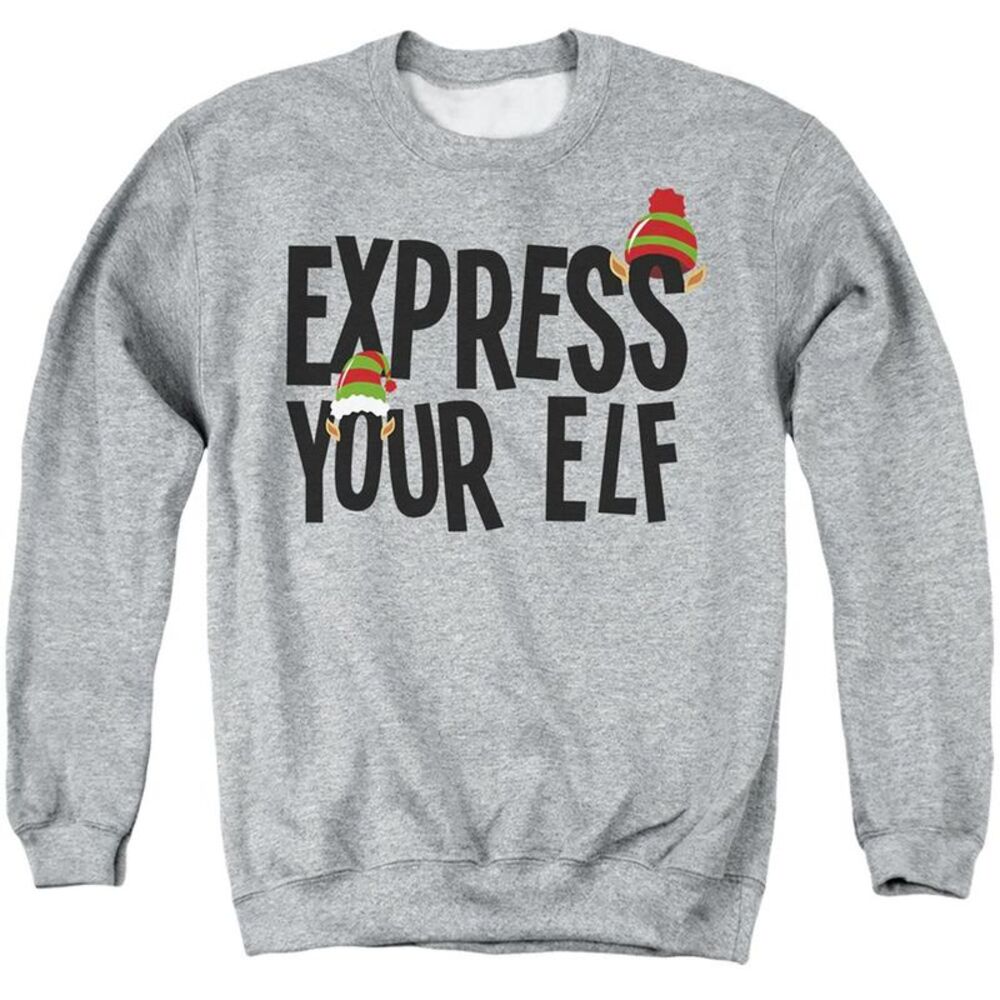Express Your Christmas Elf Unisex Adult Crewneck Sweatshirt Sweater / Athletic H